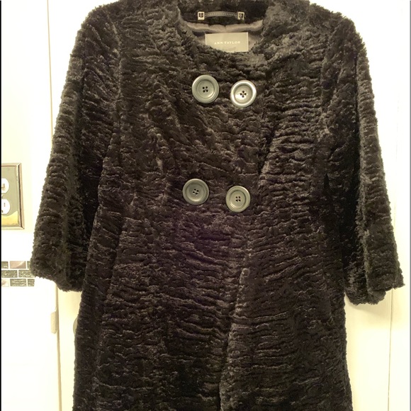 Ann Taylor Black Chenille Mid-Length Jacket - Picture 1 of 5